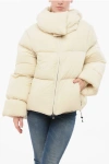 Bacon Collar-shaped Hood Storm Rod Down Jacket In White