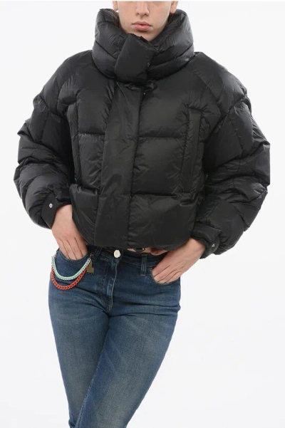 Bacon Crop Puffa Ring Down Jacket With Hidden Closure