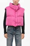 Bacon Crop Ramon Down Vest With Hidden Buttoning In Pink