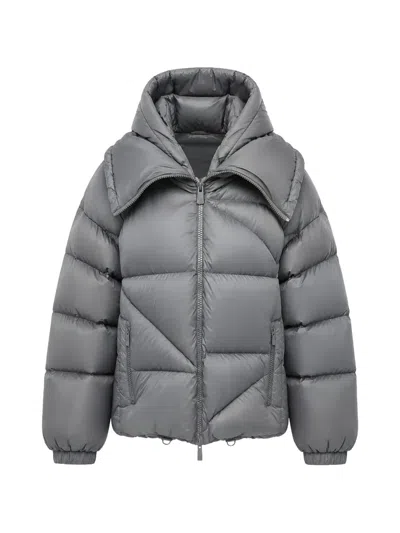 Bacon Double B Hooded Puffer Jacket In Gray