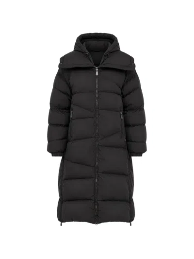 Bacon Double Hooded Quilted Coat In Black