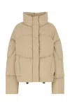 Bacon Hoodless New Order Down Jacket With Hidden Closure In Neutral