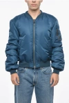 Bacon Full-zip Twill Padded Bomber Jacket In Blue
