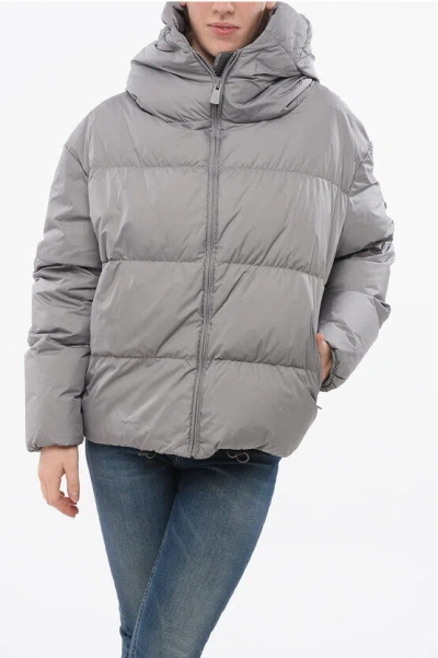 Bacon Hooded Cloud Down Jacket With Front Zip