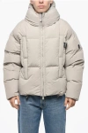 Bacon Jacquard Nylon Andrew Down Jacket With 4 Pockets In Gray