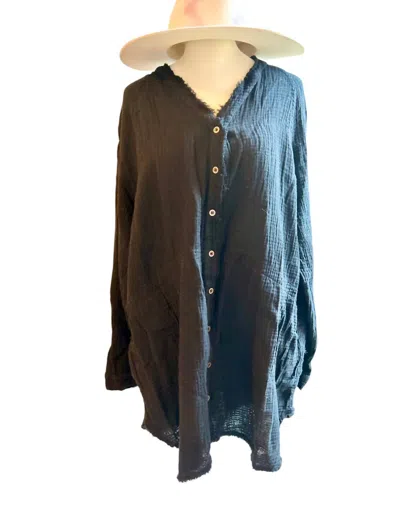 Bacon Lettuce Tomato Women's Oversized Button Down Top In Black