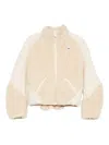 Bacon Logo-patch Faux Fur Coat In Neutral