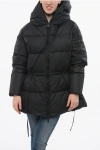 Bacon Multipocketed Cloud Down Jacket With Drawstringed Waist In Black