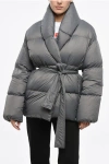 Bacon Nylon Dada Down Jacket With Wrap Design Grösse L In Silver