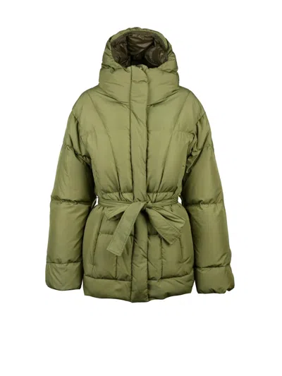 Bacon Olive Green Polyester Oaks 75 Down Jacket In Gold