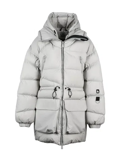 Bacon Pearl Grey Polyester Double B Parka Down Jacket In Gray