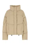 Bacon Hoodless New Order Down Jacket With Hidden Closure In Brown