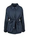 Bacon Polyester Claude Coat In Blue