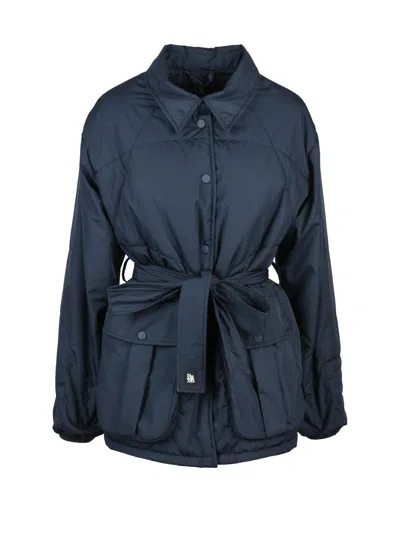 Bacon Polyester Claude Coat In Blue