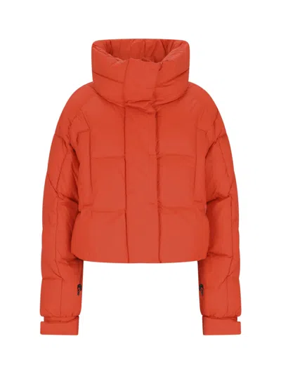Bacon Puffa Ring" Orange Quilted Nylon Down Jacket