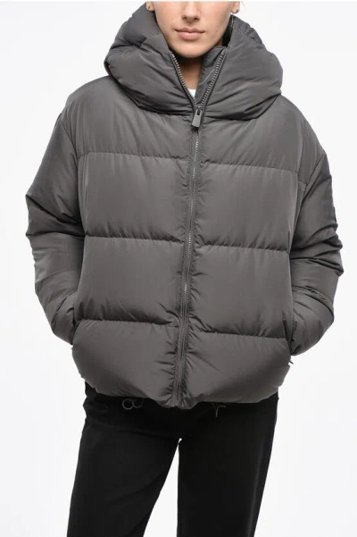 Bacon Quilted Cloud Down Jacket With Front Zip Grösse M In Gray