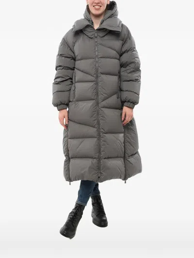 Bacon Quilted Hooded Down Coat In Gray