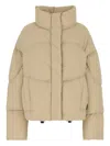 Bacon Hoodless New Order Down Jacket With Hidden Closure In Brown