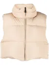 Bacon Ramon Cropped Padded Gilet In Cl062 Sand