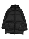 Bacon W Owl Hooded Zip Coat In Black