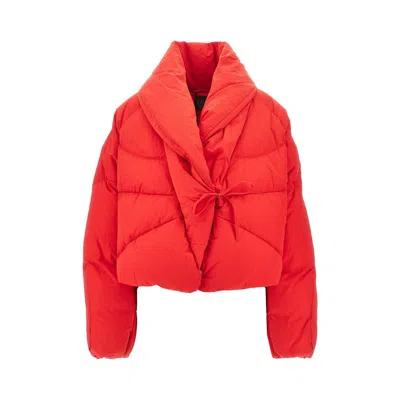 Bacon W Soft Vault Crop Down Jacket In Red