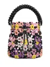 Bad At Math Lai Beuteltasche Mit Perlenblume In Black