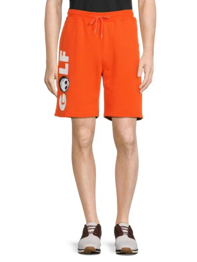 Bad Mulligan Men's  Drawstring Shorts In Orange