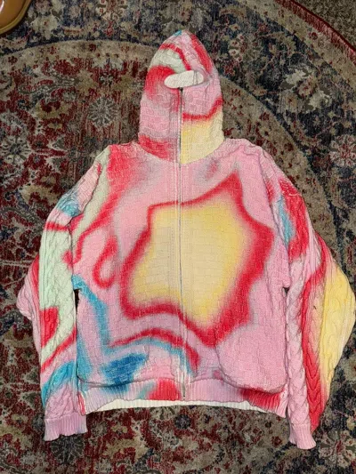 Pre-owned Bad Son Pink Spctrm Knit Jacket