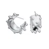 Bad Without Reason Women's Rivet Riot Huggie Earrings - Sterling Silver In Silver