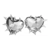 Bad Without Reason Women's Spiked Heart Earrings - Sterling Silver