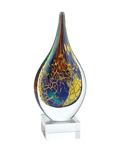 Badash Crystal 12in Firestorm Murano Style Art Glass Teardrop