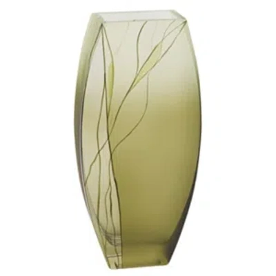 Badash Crystal Evergreen 12.5 Inch Square Vase In Green