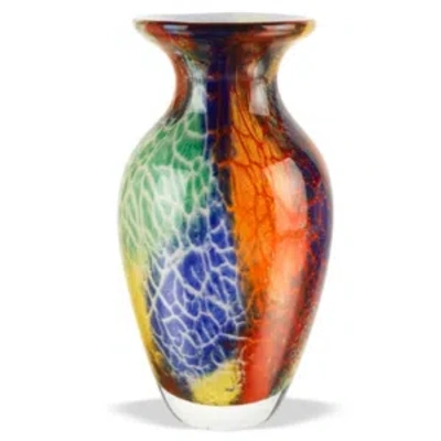 Badash Crystal Firestorm Vase In Multi