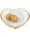 Badash Crystal Hand Decorated Gold Leaf Edge Heart Plate