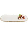 Badash Crystal Hand Decorated Gold Leaf Edge Oval Glass Platter