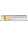 Badash Crystal Hand Decorated Gold Leaf Edge Rectangular Glass Serving Platter/tray