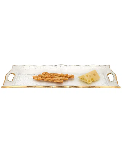 Badash Crystal Hand Decorated Gold Leaf Tray