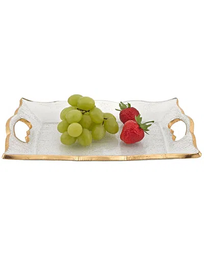 Badash Crystal Hand Decorated Gold Leaf Vanity/snack Tray