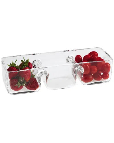 BADASH CRYSTAL BADASH CRYSTAL HOSTESS BLOWN GLASS SECTION SERVER