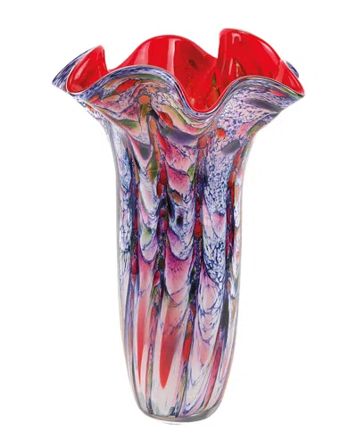 Badash Crystal Majesty Murano Style Art Glass Napkin Vase