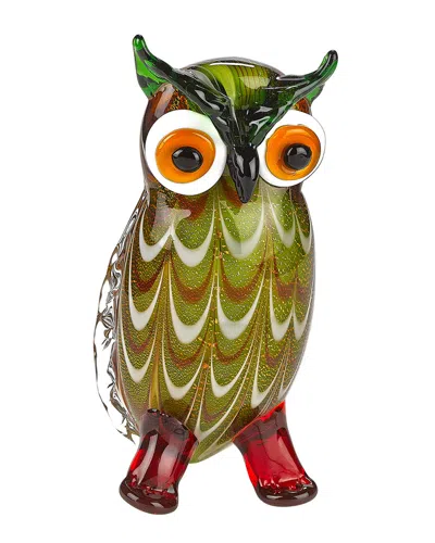 Badash Crystal Owl Art Glass Sculpture In Multi