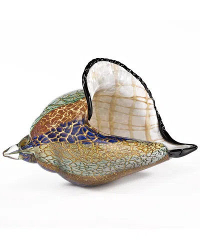 Badash Crystal Murano Style Artistic Glass Conch Shell In Amber