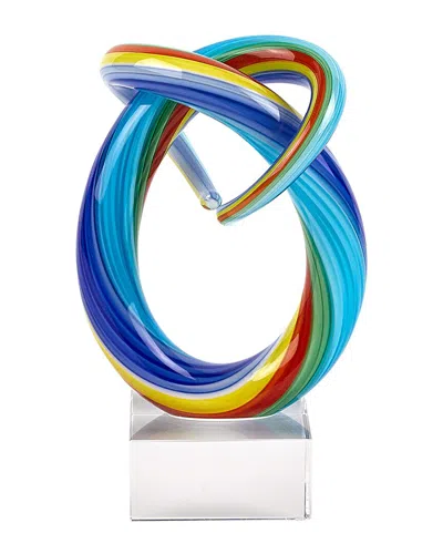 Badash Crystal Murano Style Mini Rainbow Art Glass Centerpiece In Amber