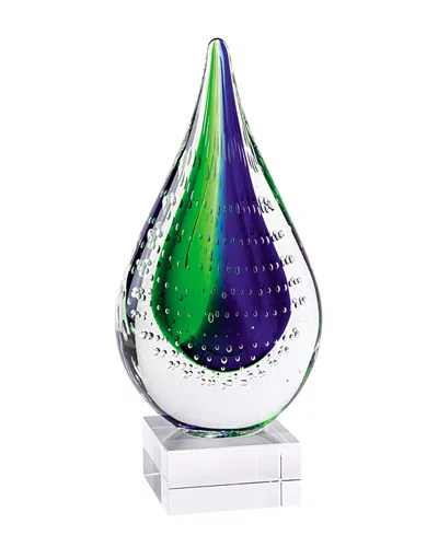 Badash Crystal Teardrop Art Glass Sculpture In Multi