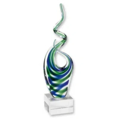 Badash Crystal Ocean Art Glass Sculpture In Multi