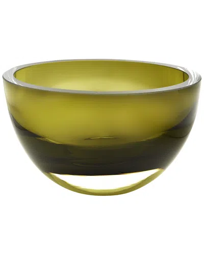 Badash Crystal Penelope Olive Green Mouth-blown Decorative In Amber