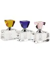 Badash Crystal Rainbow 3pc Crystal Perfume Set
