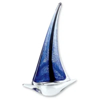 Badash Crystal Sailboat Art Glass Sculpture In Multi