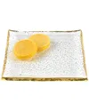 Badash Crystal Set Of 4 Gold Edge Handcrafted Glass Square Plates