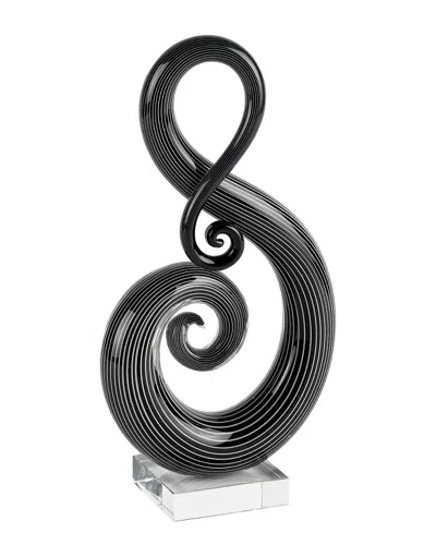 Badash Crystal The Note Murano Style Art Glass Centerpiece